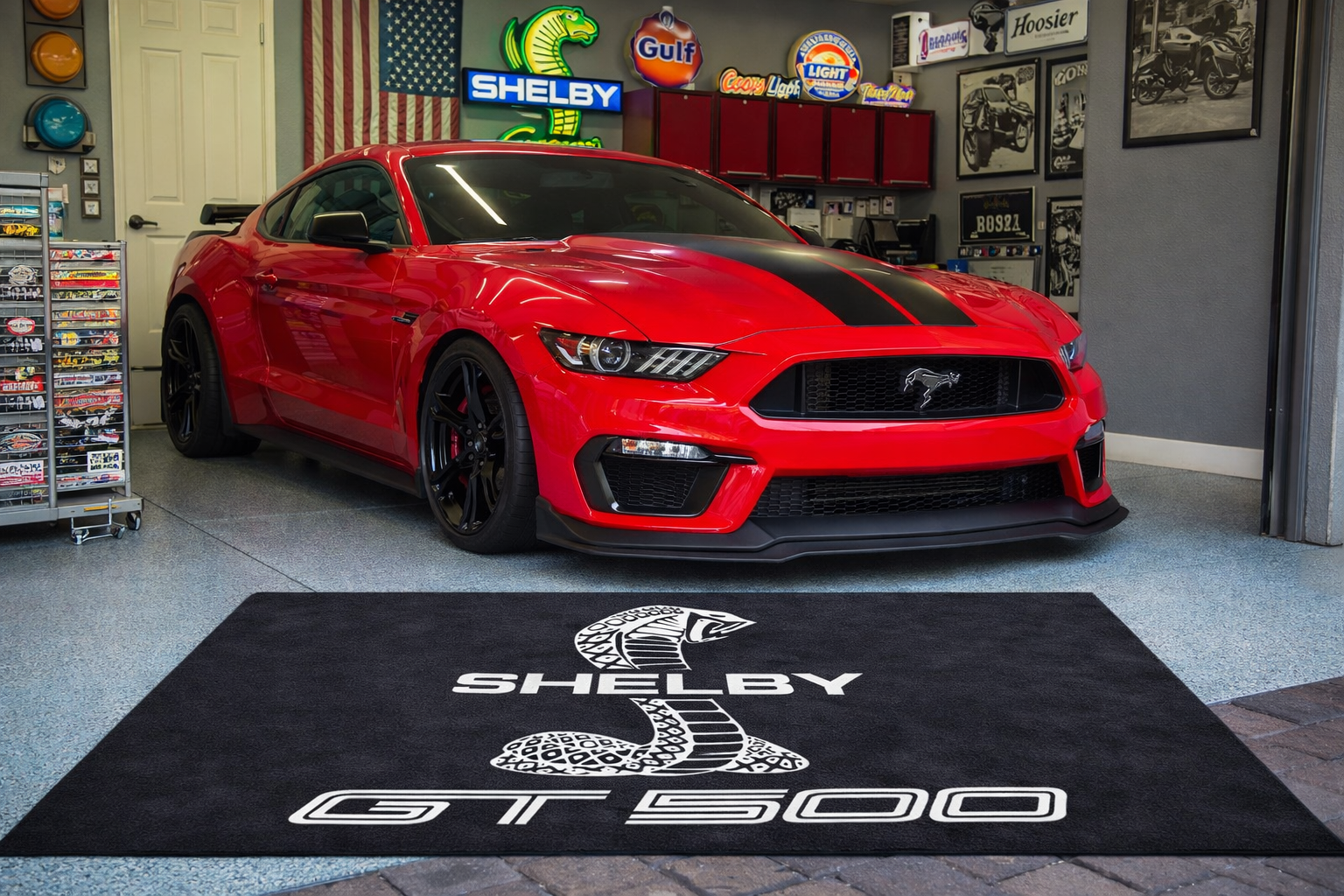 Shelby GT500 Luxury Logo Rug and Display Mat Garage, Home, Office, Showroom Floor Decor, 60x87 in / 150x220 cm