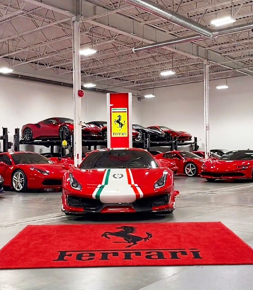 Ferrari Horse Luxury Logo Rug and Display Mat Garage, Home, Office, Showroom Floor Decor, 60x87 in / 150x220 cm