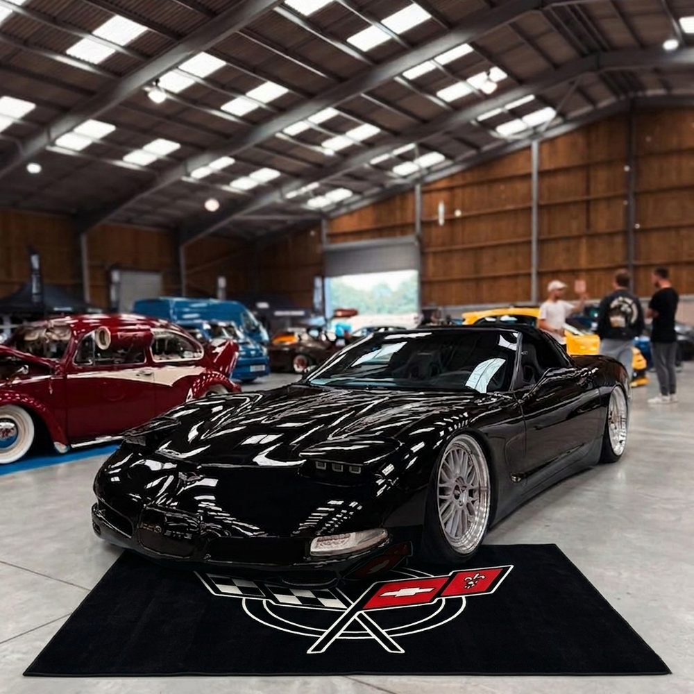 Corvette C5 Premium Luxury Logo Rug and Display Mat Garage, Home, Office, Showroom Floor Decor, 60x87 in / 150x220 cm