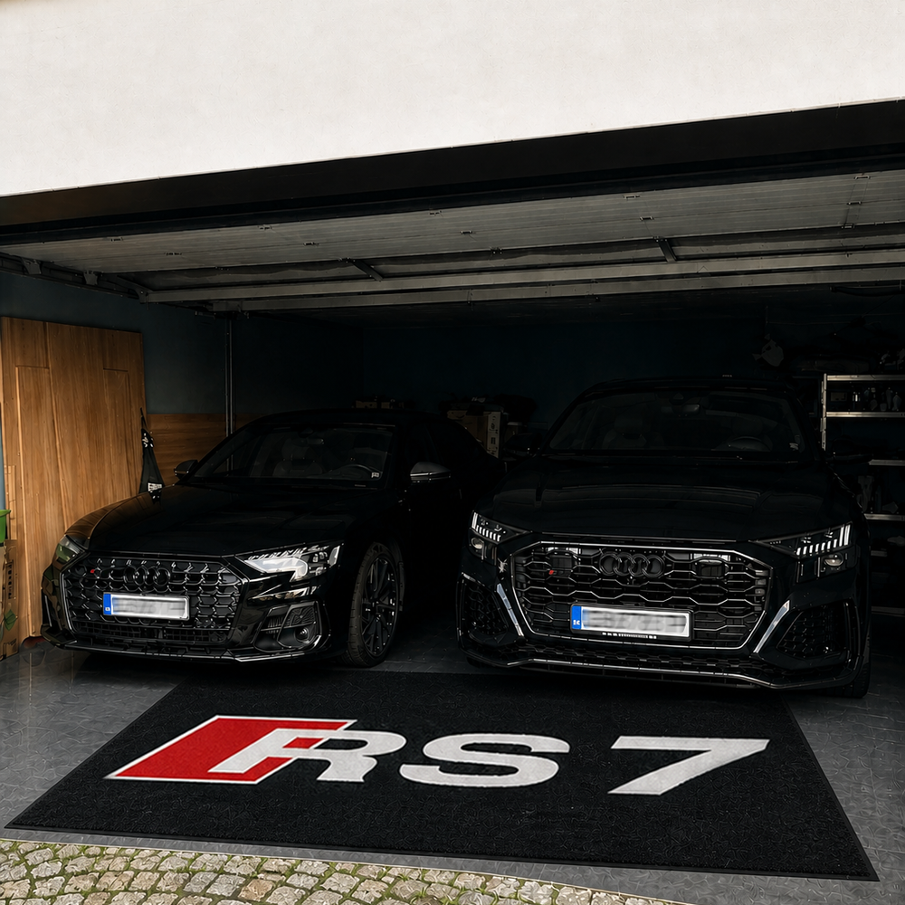 Audi RS7 Premium Luxury Logo Rug and Display Mat Garage, Home, Office, Showroom Floor Decor, 60x87 in / 150x220 cm