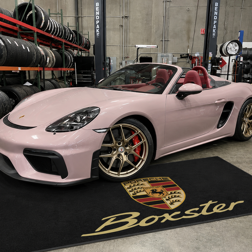 Porsche Boxster Luxury Logo Rug and Display Mat Garage, Home, Office, Showroom Floor Decor, 60x87 in / 150x220 cm
