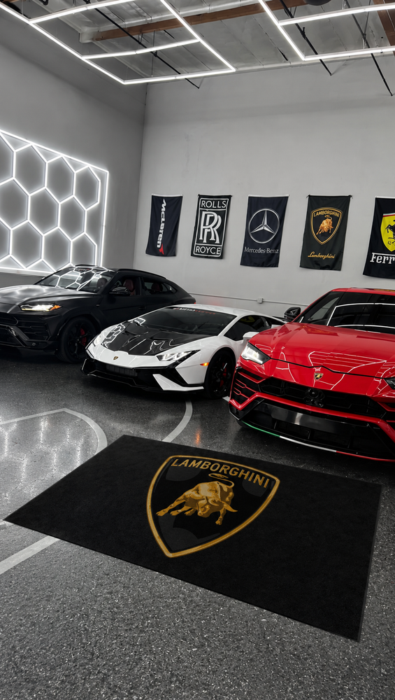 Lamborghini Luxury Logo Rug and Display Mat Garage, Home, Office, Showroom Floor Decor, 60x87 in / 150x220 cm