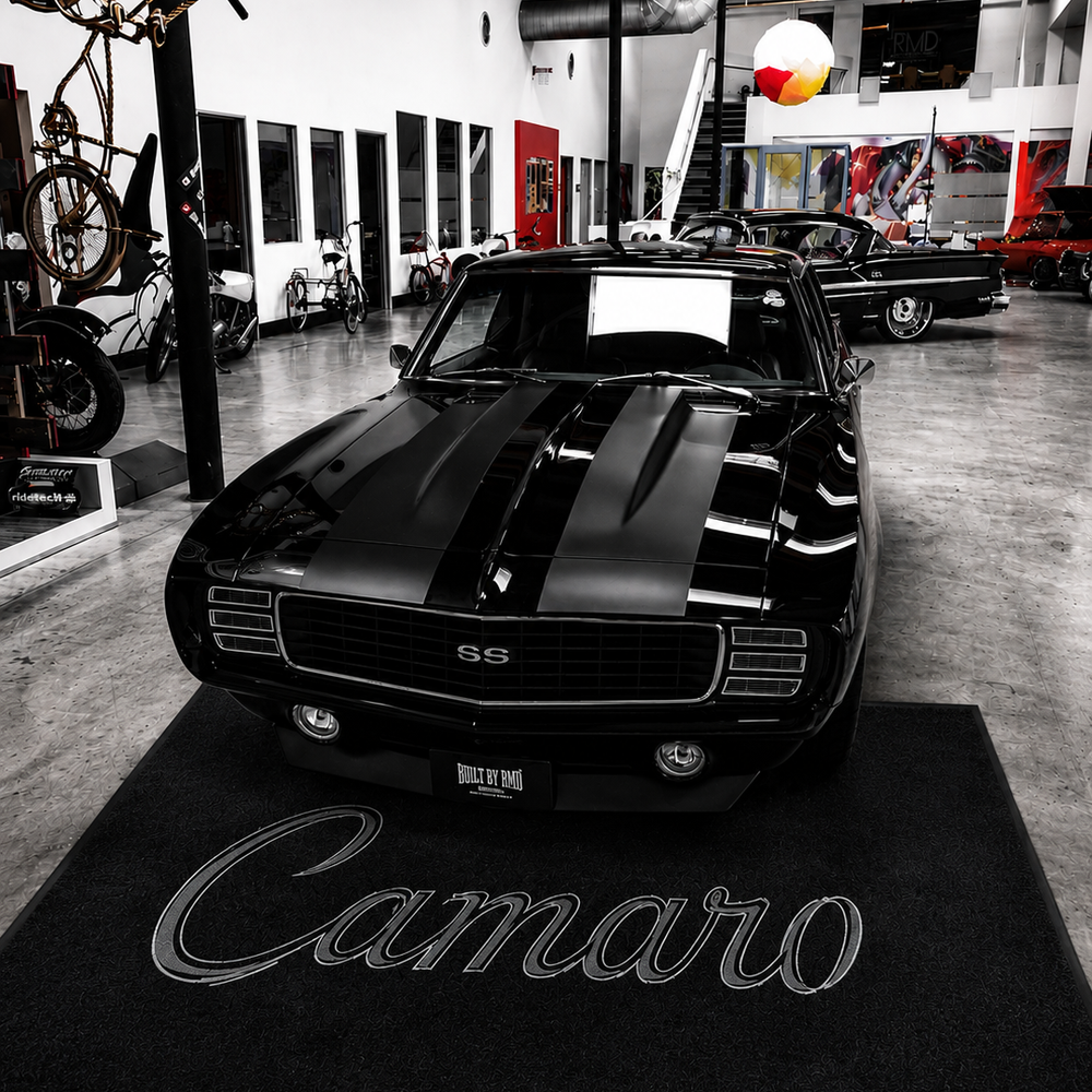 Camaro Text Premium Luxury Logo Rug and Display Mat Garage, Home, Office, Showroom Floor Decor, 60x87 in / 150x220 cm