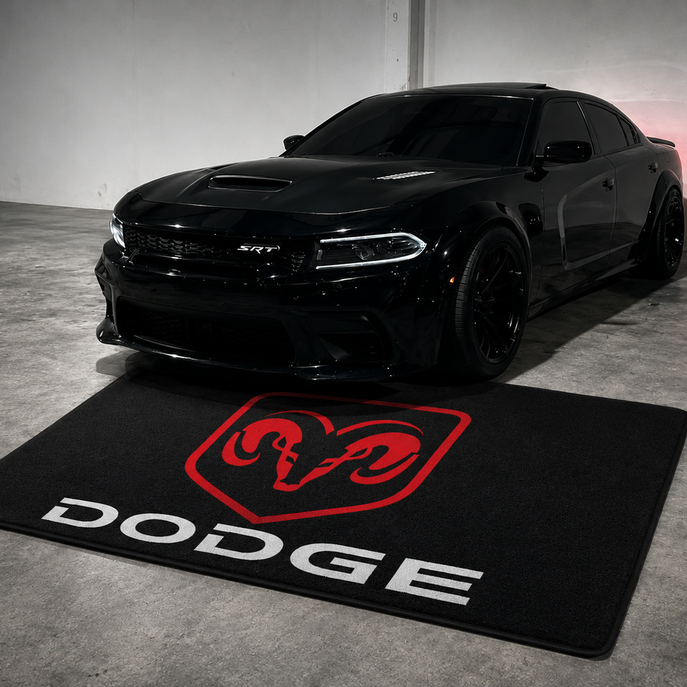 Dodge Luxury Logo Rug and Display Mat Garage, Home, Office, Showroom Floor Decor, 60x87 in / 150x220 cm