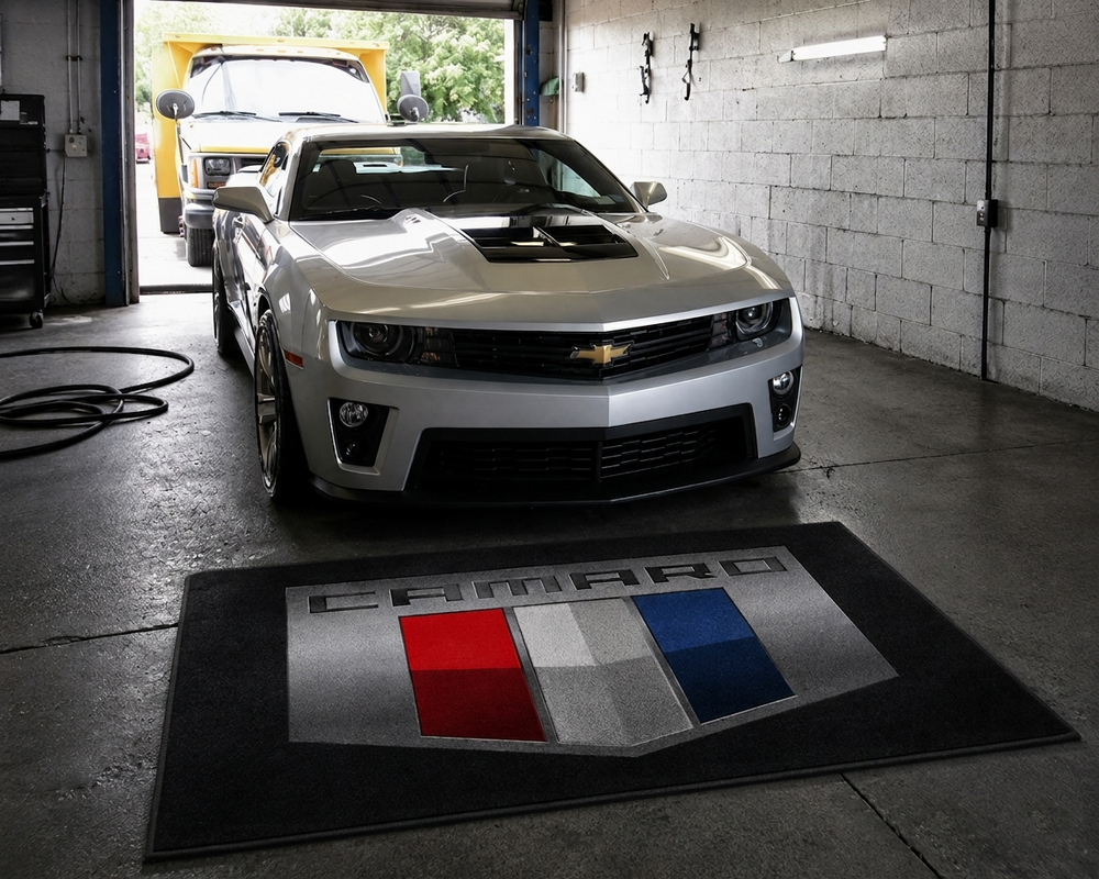 Camaro Premium Luxury Logo Rug and Display Mat Garage, Home, Office, Showroom Floor Decor, 60x87 in / 150x220 cm