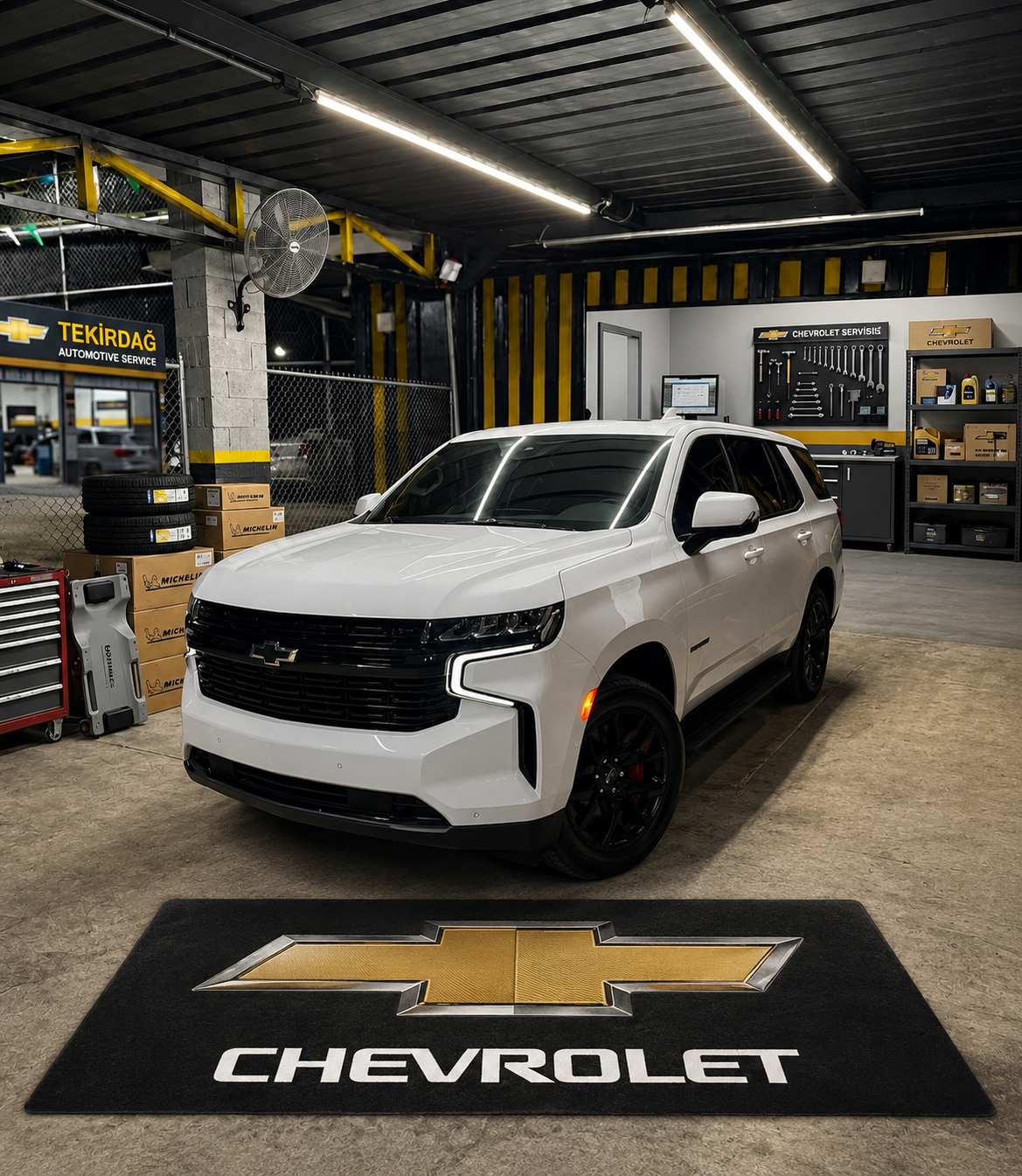Chevrolet Premium Luxury Logo Rug and Display Mat Garage, Home, Office, Showroom Floor Decor, 60x87 in / 150x220 cm