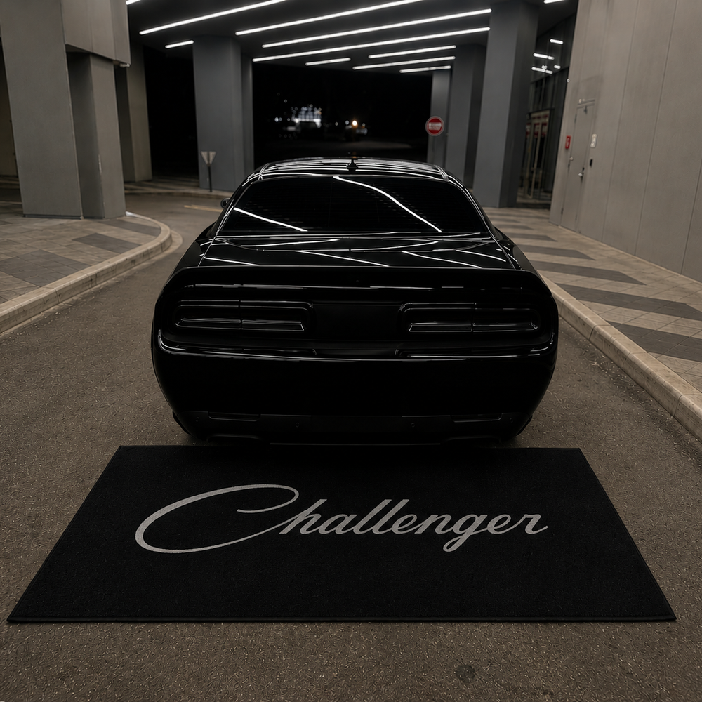 Dodge Challenger Luxury Logo Rug and Display Mat Garage, Home, Office, Showroom Floor Decor, 60x87 in / 150x220 cm