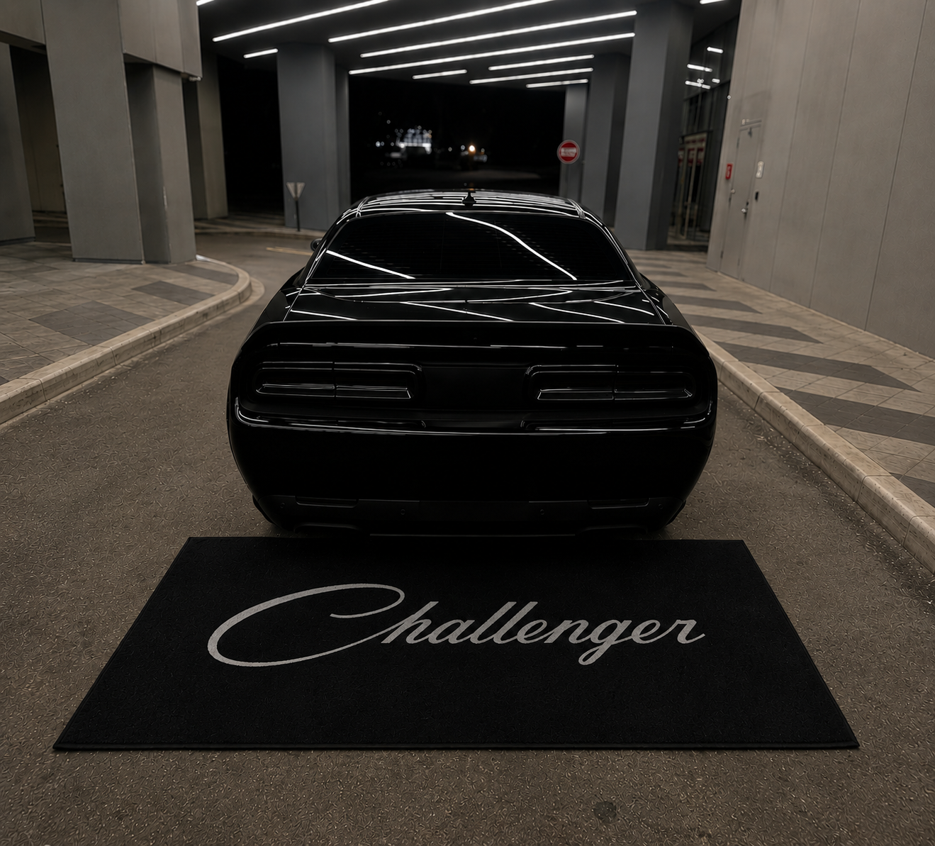 Dodge Challenger Luxury Logo Rug and Display Mat Garage, Home, Office, Showroom Floor Decor, 60x87 in / 150x220 cm