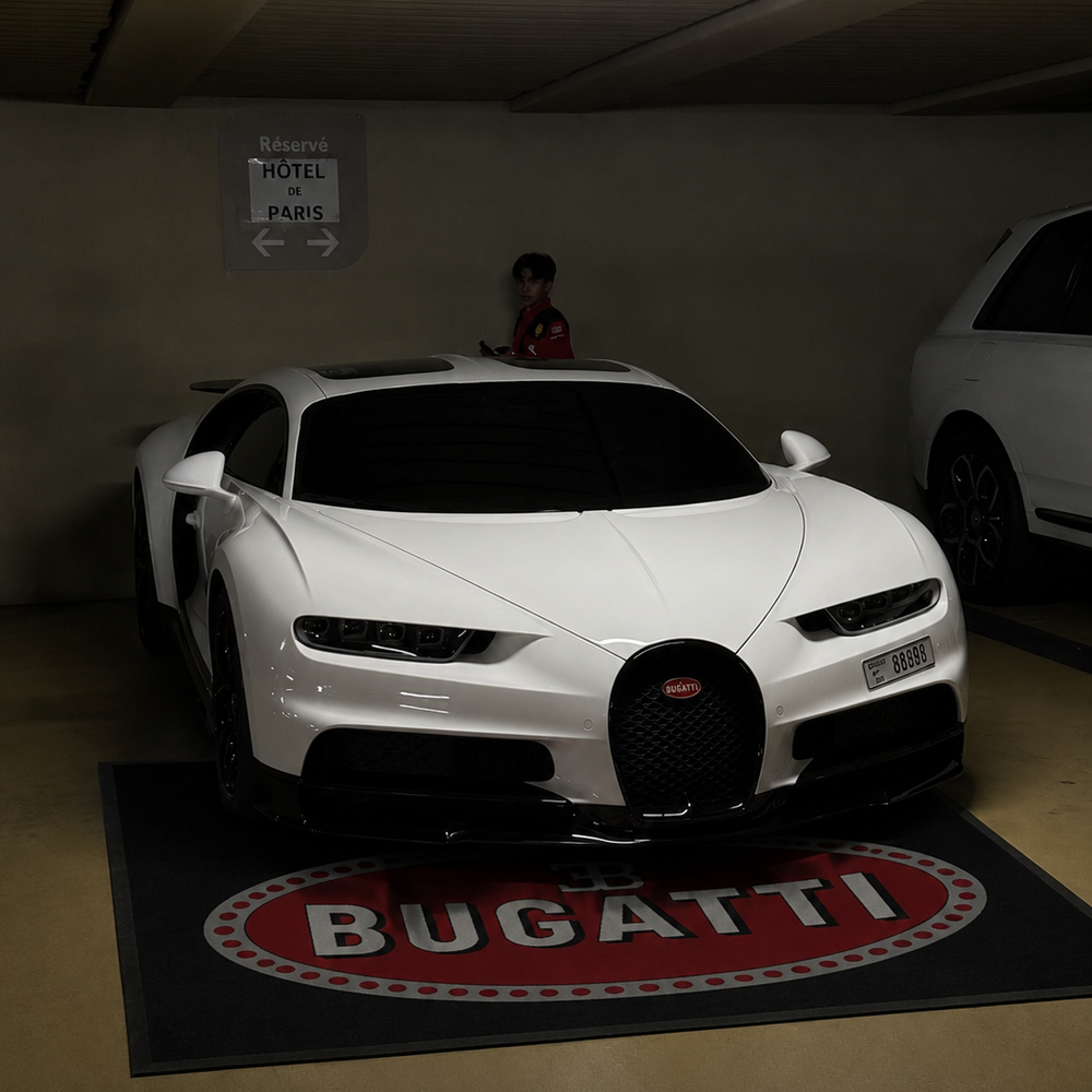 Bugatti Premium Luxury Logo Rug and Display Mat Garage, Home, Office, Showroom Floor Decor, 60x87 in / 150x220 cm