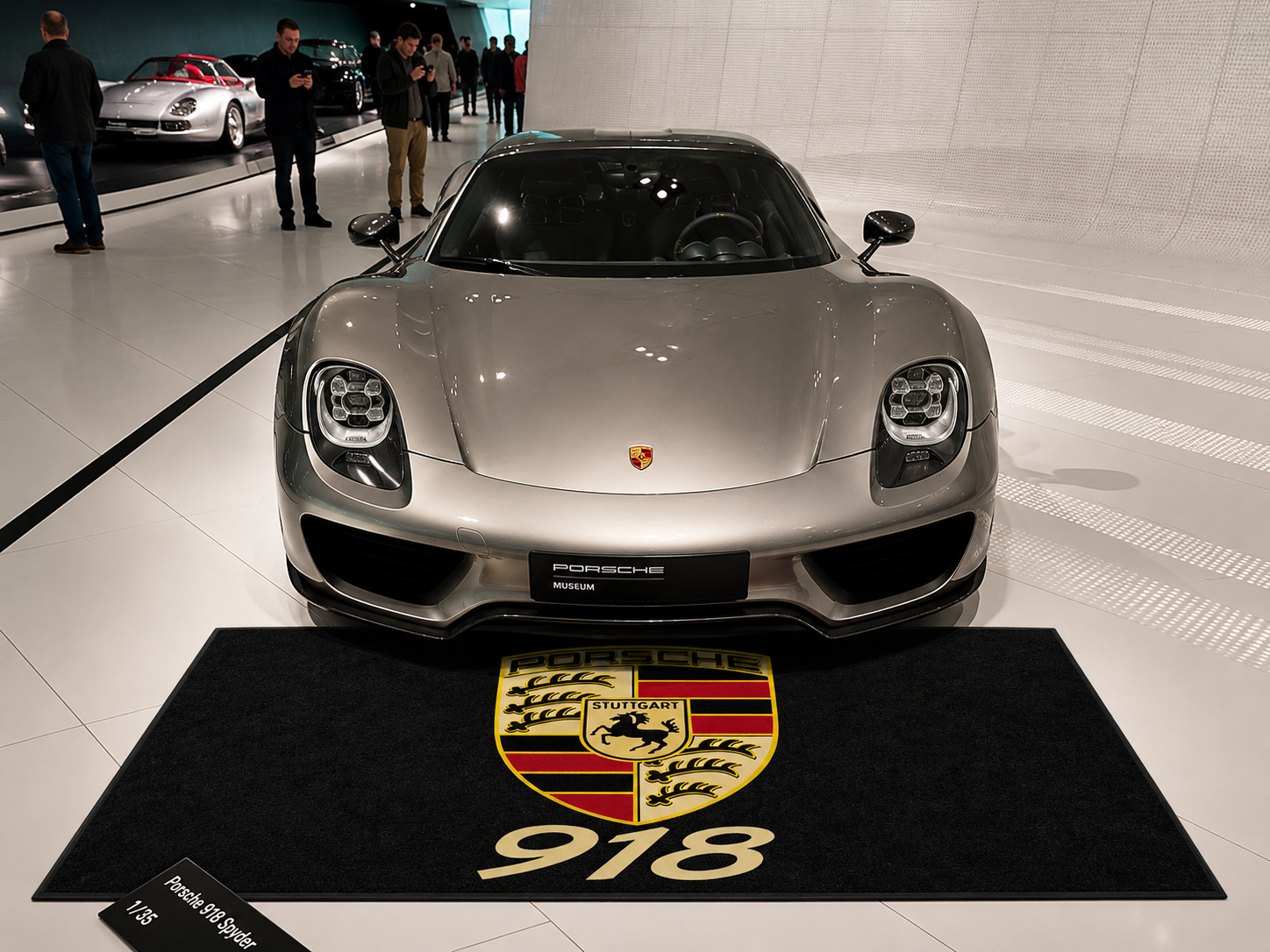Porsche 918 Luxury Logo Rug and Display Mat Garage, Home, Office, Showroom Floor Decor, 60x87 in / 150x220 cm