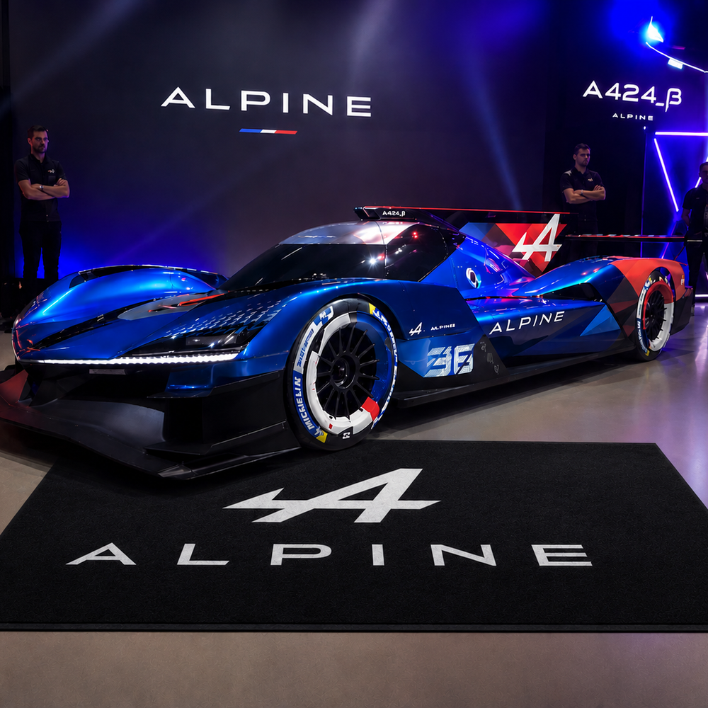 Alpine Premium Luxury Logo Rug and Display Mat Garage, Home, Office, Showroom Floor Decor, 60x87 in / 150x220 cm