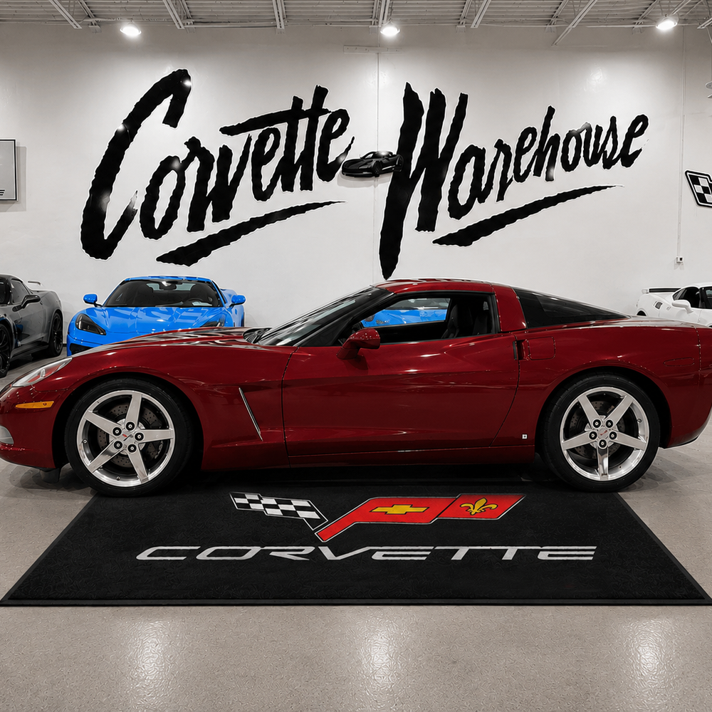 Corvette C6 Premium Luxury Logo Rug and Display Mat Garage, Home, Office, Showroom Floor Decor, 60x87 in / 150x220 cm