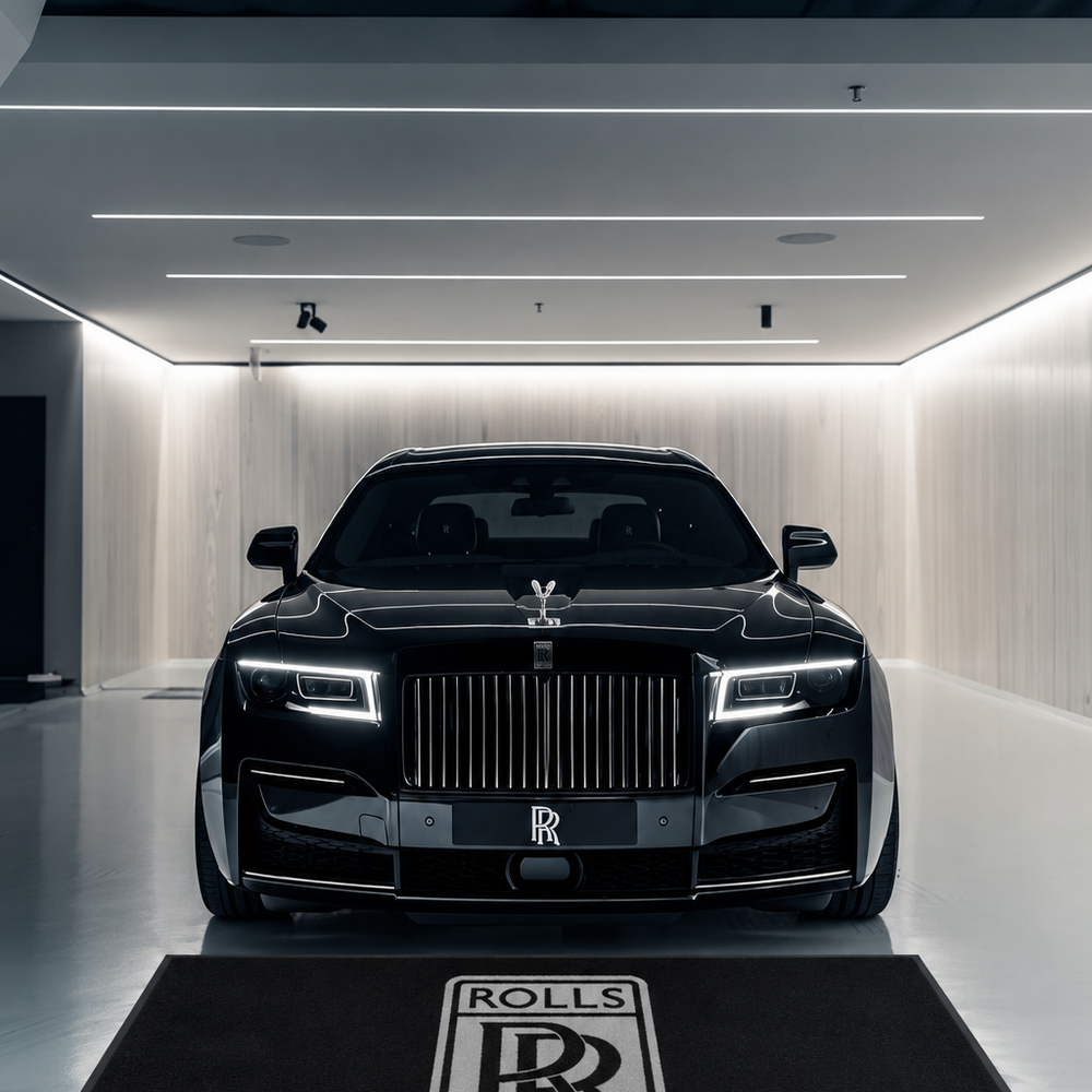 Rolls Royce Iron Luxury Logo Rug and Display Mat Garage, Home, Office, Showroom Floor Decor, 60x87 in / 150x220 cm