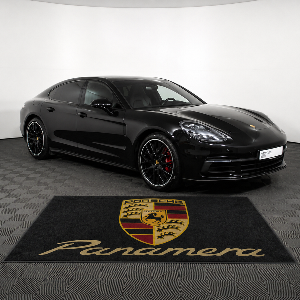 Porsche Panamera Luxury Logo Rug and Display Mat Garage, Home, Office, Showroom Floor Decor, 60x87 in / 150x220 cm