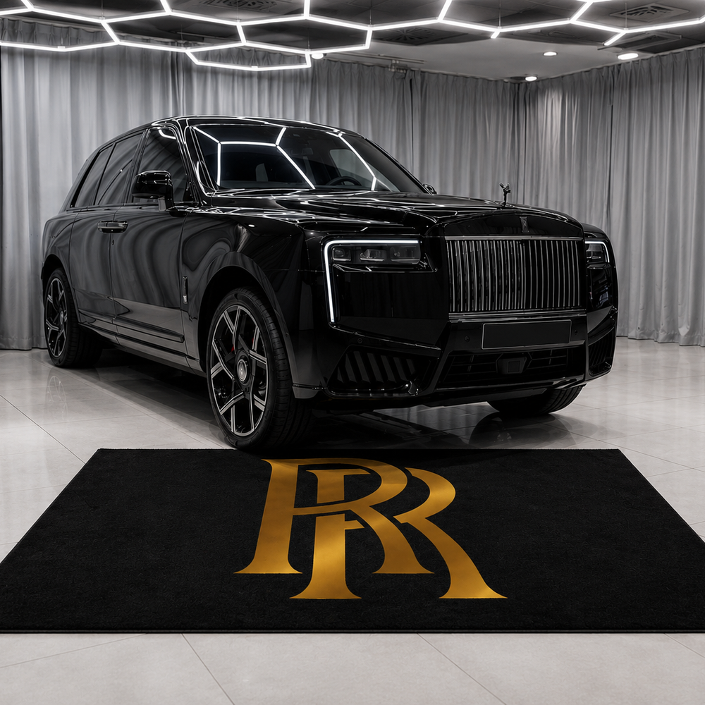 Rolls Royce Luxury Logo Rug and Display Mat Garage, Home, Office, Showroom Floor Decor, 60x87 in / 150x220 cm