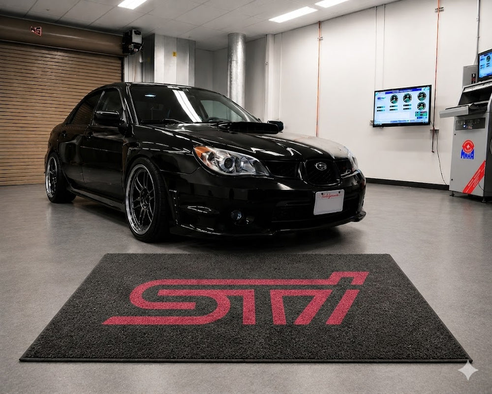 Subaru STI Luxury Logo Rug and Display Mat Garage, Home, Office, Showroom Floor Decor, 60x87 in / 150x220 cm