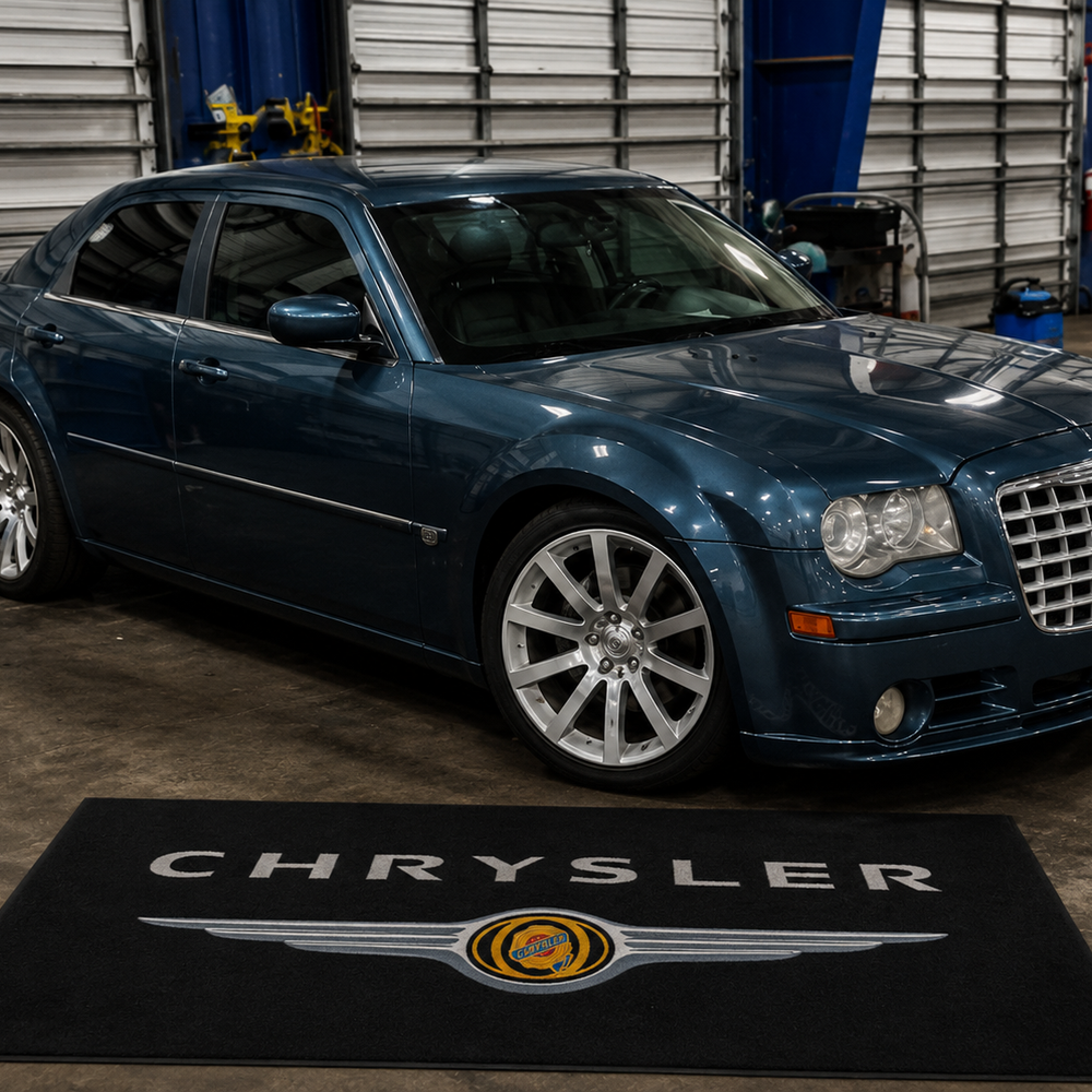 Chrysler Premium Luxury Logo Rug and Display Mat Garage, Home, Office, Showroom Floor Decor, 60x87 in / 150x220 cm