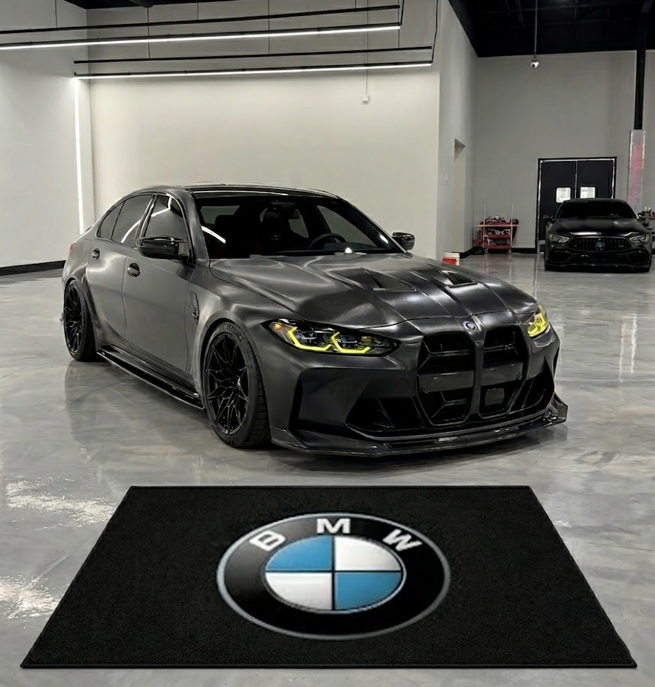 BMW Premium Luxury Logo Rug and Display Mat Garage, Home, Office, Showroom Floor Decor, 60x87 in / 150x220 cm