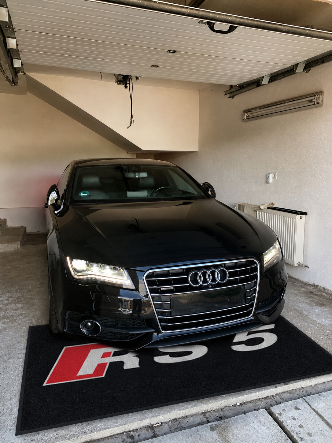 Audi RS5 Premium Luxury Logo Rug and Display Mat Garage, Home, Office, Showroom Floor Decor, 60x87 in / 150x220 cm