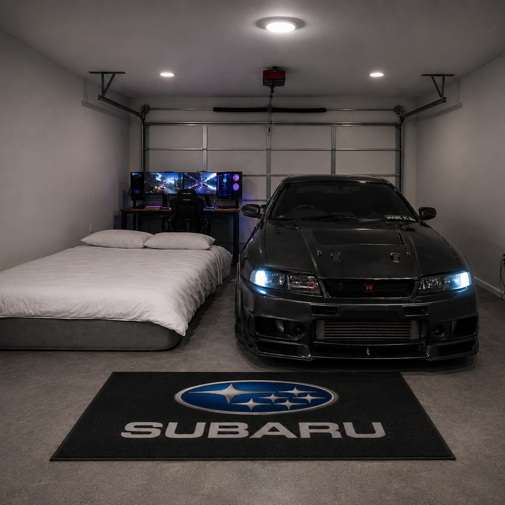 Subaru Luxury Logo Rug and Display Mat Garage, Home, Office, Showroom Floor Decor, 60x87 in / 150x220 cm