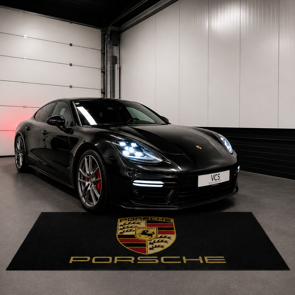 Porsche Luxury Logo Rug and Display Mat Garage, Home, Office, Showroom Floor Decor, 60x87 in / 150x220 cm