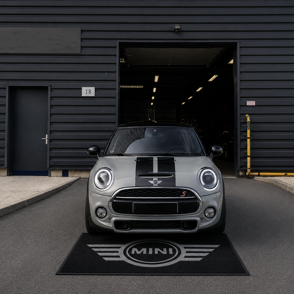 Mini Luxury Logo Rug and Display Mat Garage, Home, Office, Showroom Floor Decor, 60x87 in / 150x220 cm