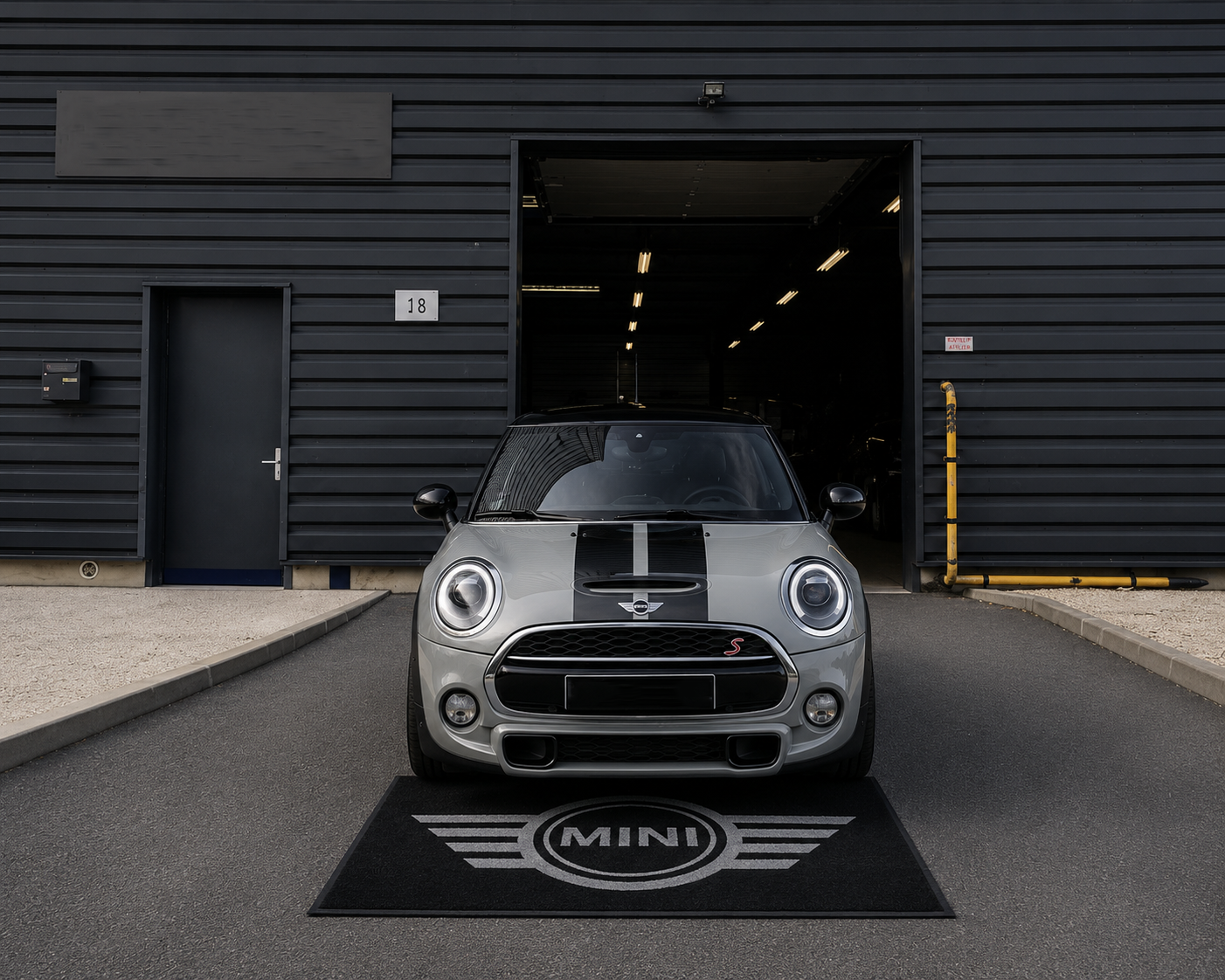 Mini Luxury Logo Rug and Display Mat Garage, Home, Office, Showroom Floor Decor, 60x87 in / 150x220 cm