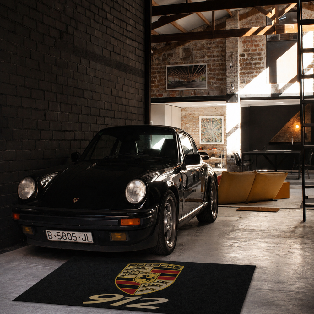 Porsche 912 Luxury Logo Rug and Display Mat Garage, Home, Office, Showroom Floor Decor, 60x87 in / 150x220 cm