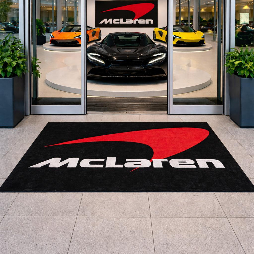 McLaren Luxury Logo Rug and Display Mat Garage, Home, Office, Showroom Floor Decor, 60x87 in / 150x220 cm