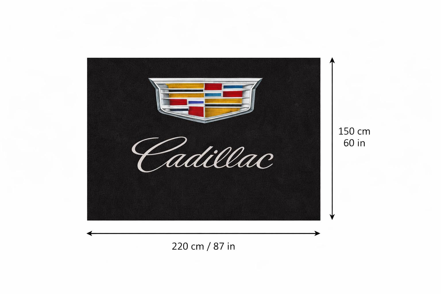 Cadillac Premium Luxury Logo Rug and Display Mat Garage, Home, Office, Showroom Floor Decor, 60x87 in / 150x220 cm