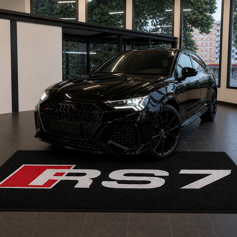 Audi RS7 Premium Luxury Logo Rug and Display Mat Garage, Home, Office, Showroom Floor Decor, 60x87 in / 150x220 cm
