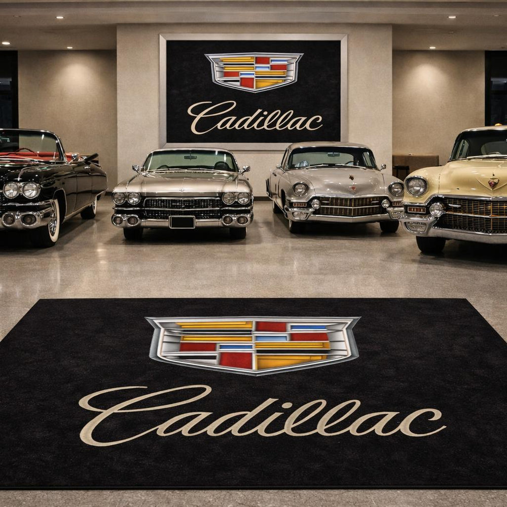 Cadillac Premium Luxury Logo Rug and Display Mat Garage, Home, Office, Showroom Floor Decor, 60x87 in / 150x220 cm