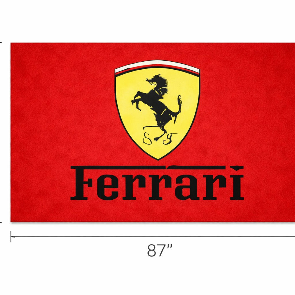 Ferrari Luxury Logo Rug and Display Mat Garage, Home, Office, Showroom Floor Decor, 60x87 in / 150x220 cm