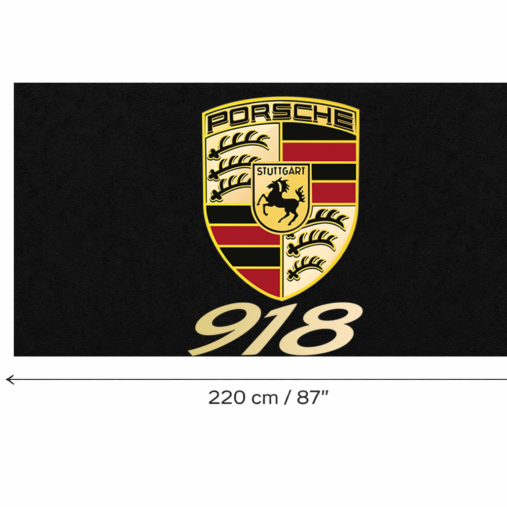Porsche 918 Luxury Logo Rug and Display Mat Garage, Home, Office, Showroom Floor Decor, 60x87 in / 150x220 cm