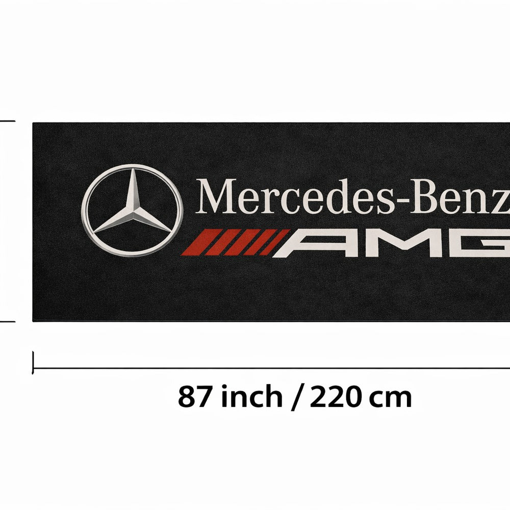 Mercedes AMG Luxury Logo Rug and Display Mat Garage, Home, Office, Showroom Floor Decor, 60x87 in / 150x220 cm