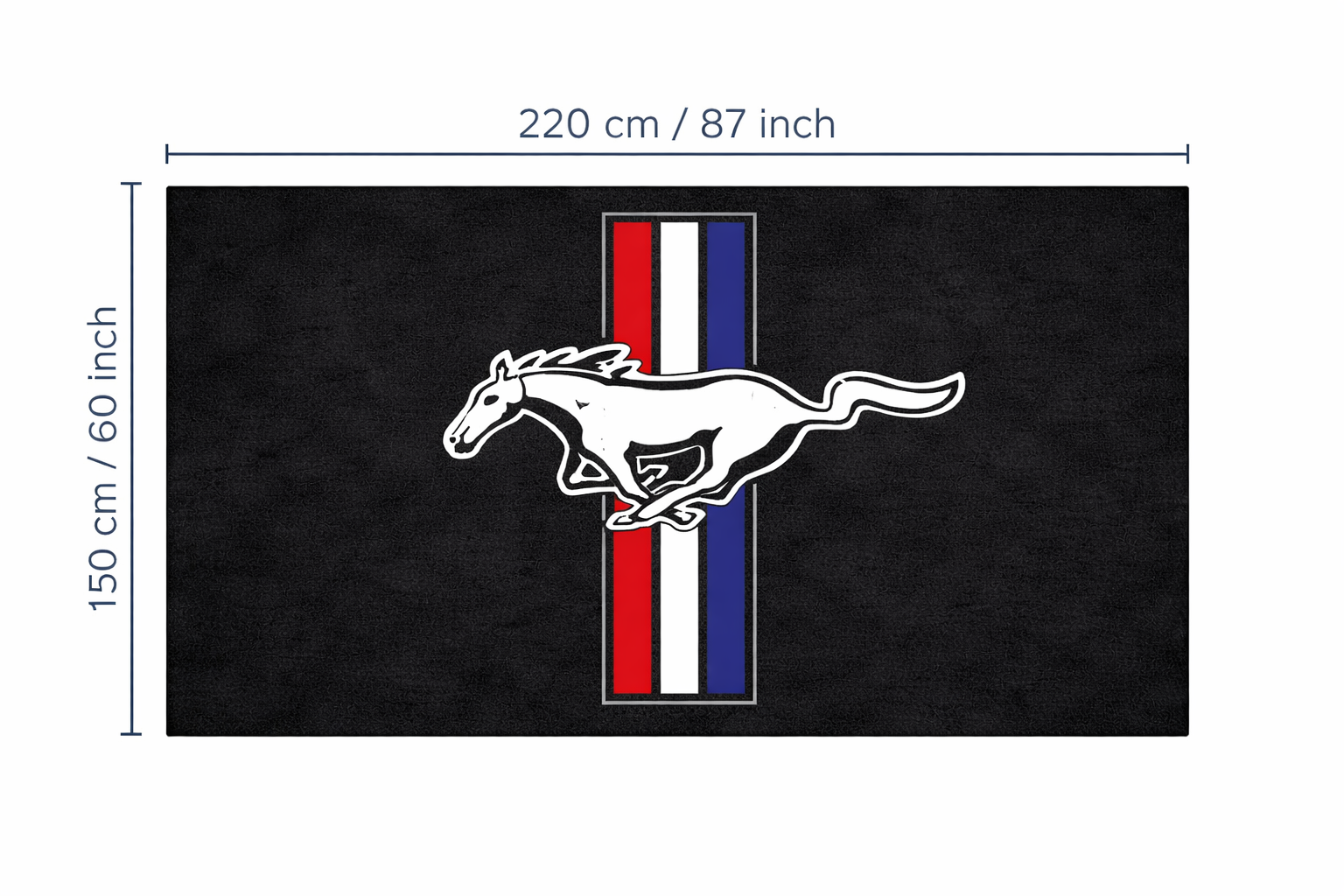 Mustang Shelby Colorized Luxury Logo Rug and Display Mat Garage, Home, Office, Showroom Floor Decor, 60x87 in / 150x220 cm