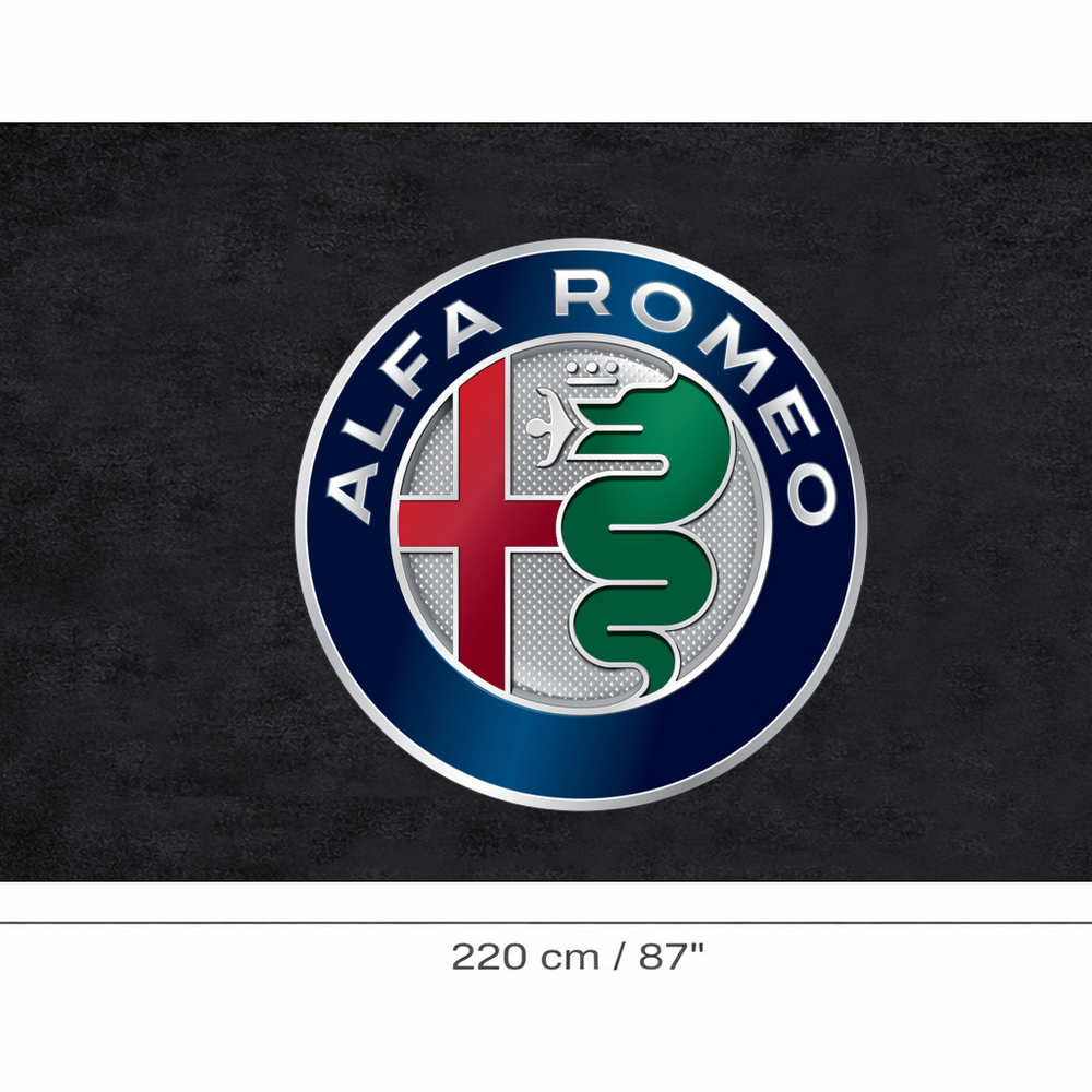 Alfa Romeo Premium Luxury Logo Rug and Display Mat Garage, Home, Office, Showroom Floor Decor, 60x87 in / 150x220 cm