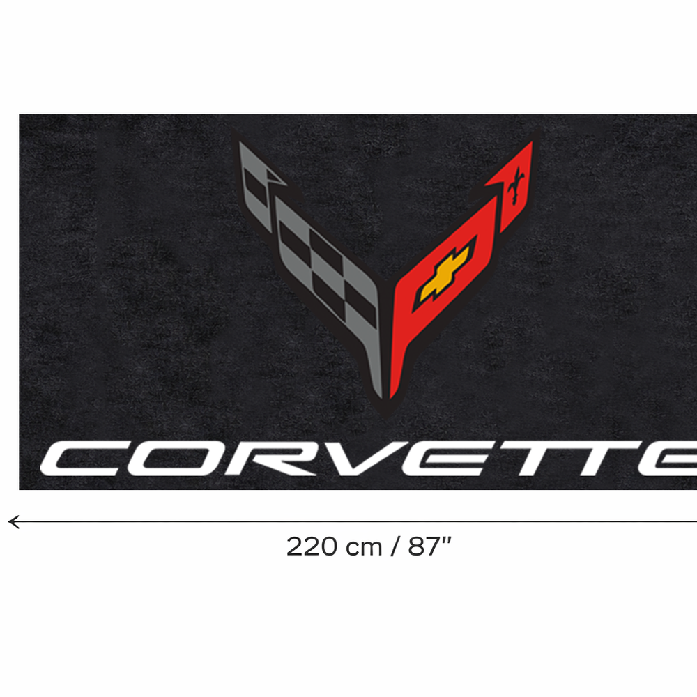 Corvette C8 Premium Luxury Logo Rug and Display Mat Garage, Home, Office, Showroom Floor Decor, 60x87 in / 150x220 cm