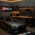 Audi RS3 Premium Luxury Logo Rug and Display Mat Garage, Home, Office, Showroom Floor Decor, 60x87 in / 150x220 cm - 1