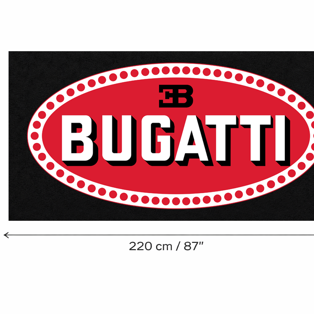 Bugatti Premium Luxury Logo Rug and Display Mat Garage, Home, Office, Showroom Floor Decor, 60x87 in / 150x220 cm