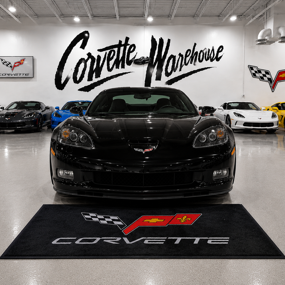 Corvette C6 Premium Luxury Logo Rug and Display Mat Garage, Home, Office, Showroom Floor Decor, 60x87 in / 150x220 cm