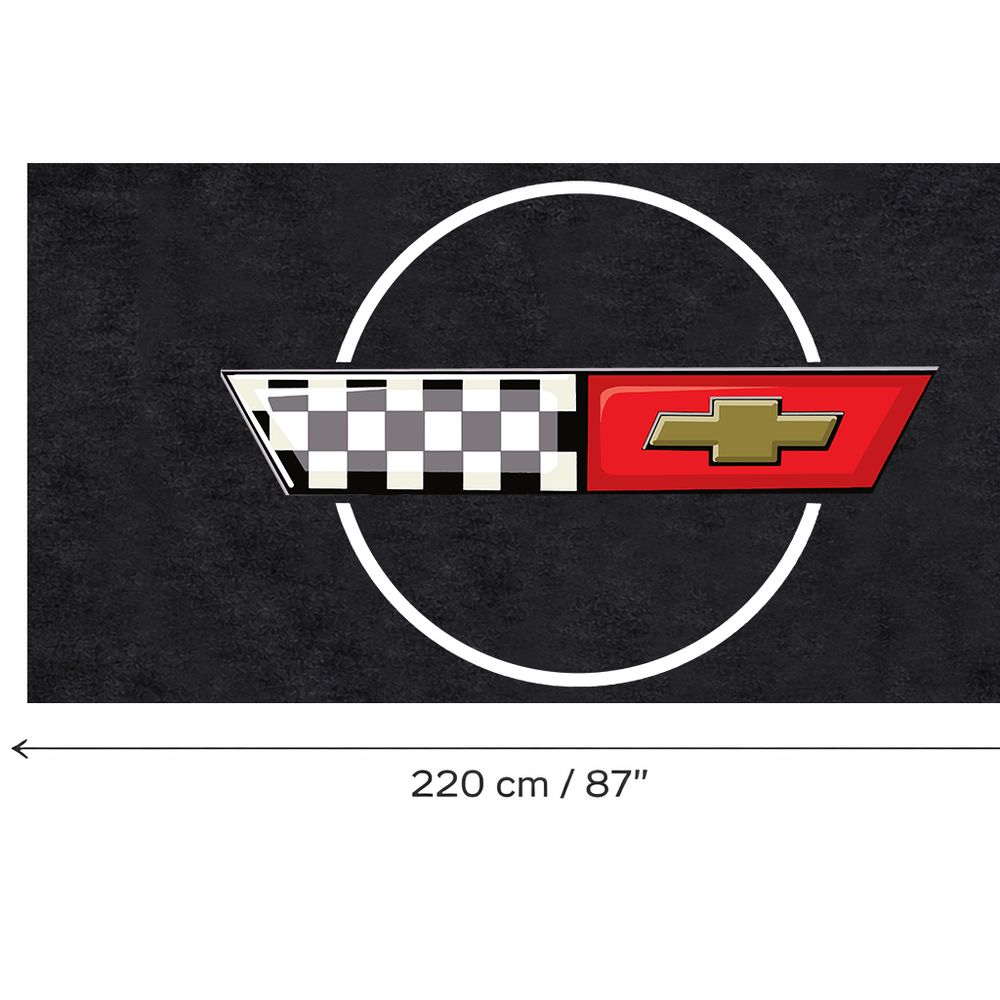 Corvette C4 Premium Luxury Logo Rug and Display Mat Garage, Home, Office, Showroom Floor Decor, 60x87 in / 150x220 cm