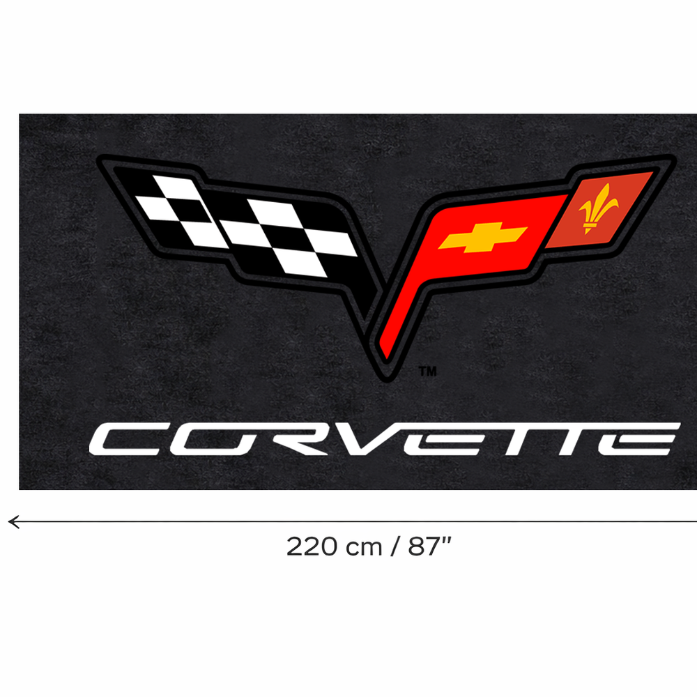Corvette C6 Premium Luxury Logo Rug and Display Mat Garage, Home, Office, Showroom Floor Decor, 60x87 in / 150x220 cm