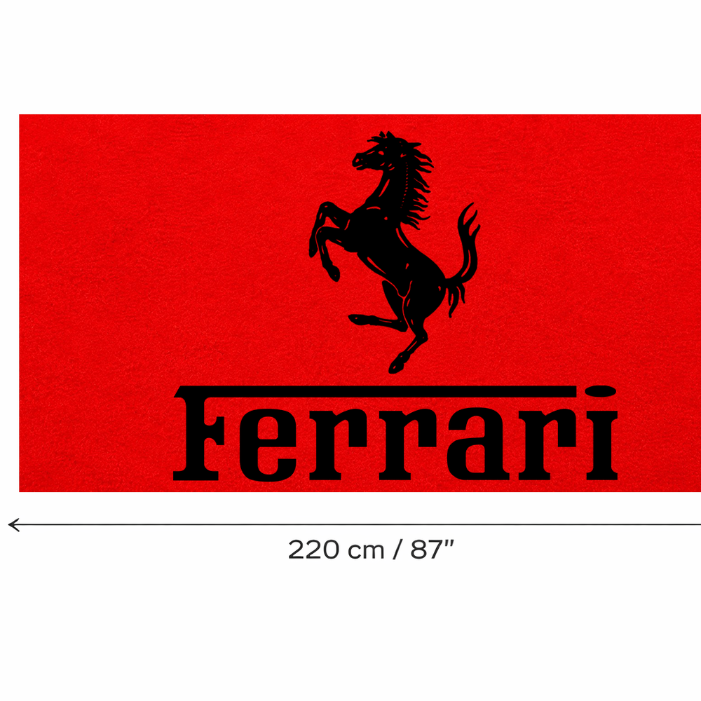 Ferrari Horse Luxury Logo Rug and Display Mat Garage, Home, Office, Showroom Floor Decor, 60x87 in / 150x220 cm