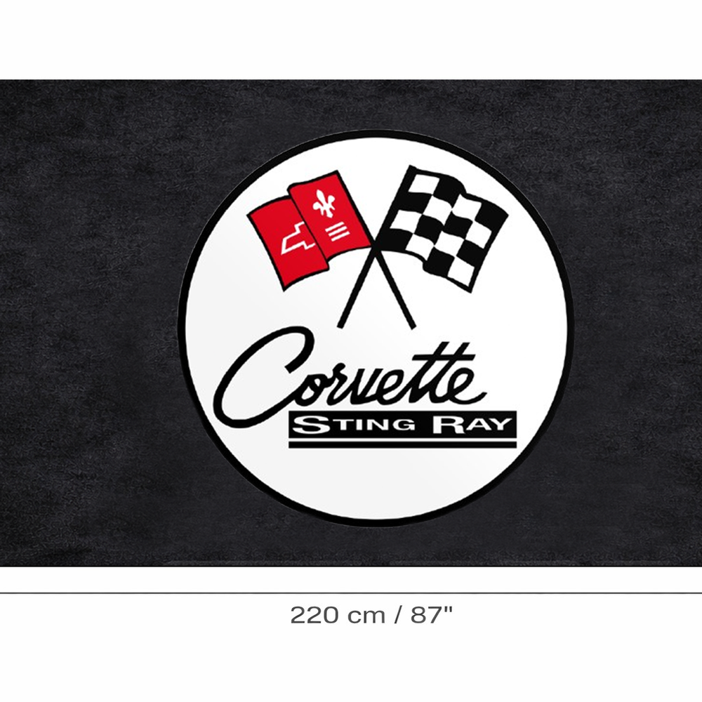 Corvette C3 Premium Luxury Logo Rug and Display Mat Garage, Home, Office, Showroom Floor Decor, 60x87 in / 150x220 cm