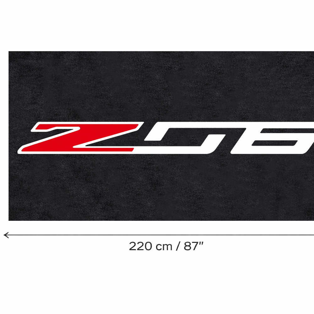 Corvette Z06 Text Premium Luxury Logo Rug and Display Mat Garage, Home, Office, Showroom Floor Decor, 60x87 in / 150x220 cm