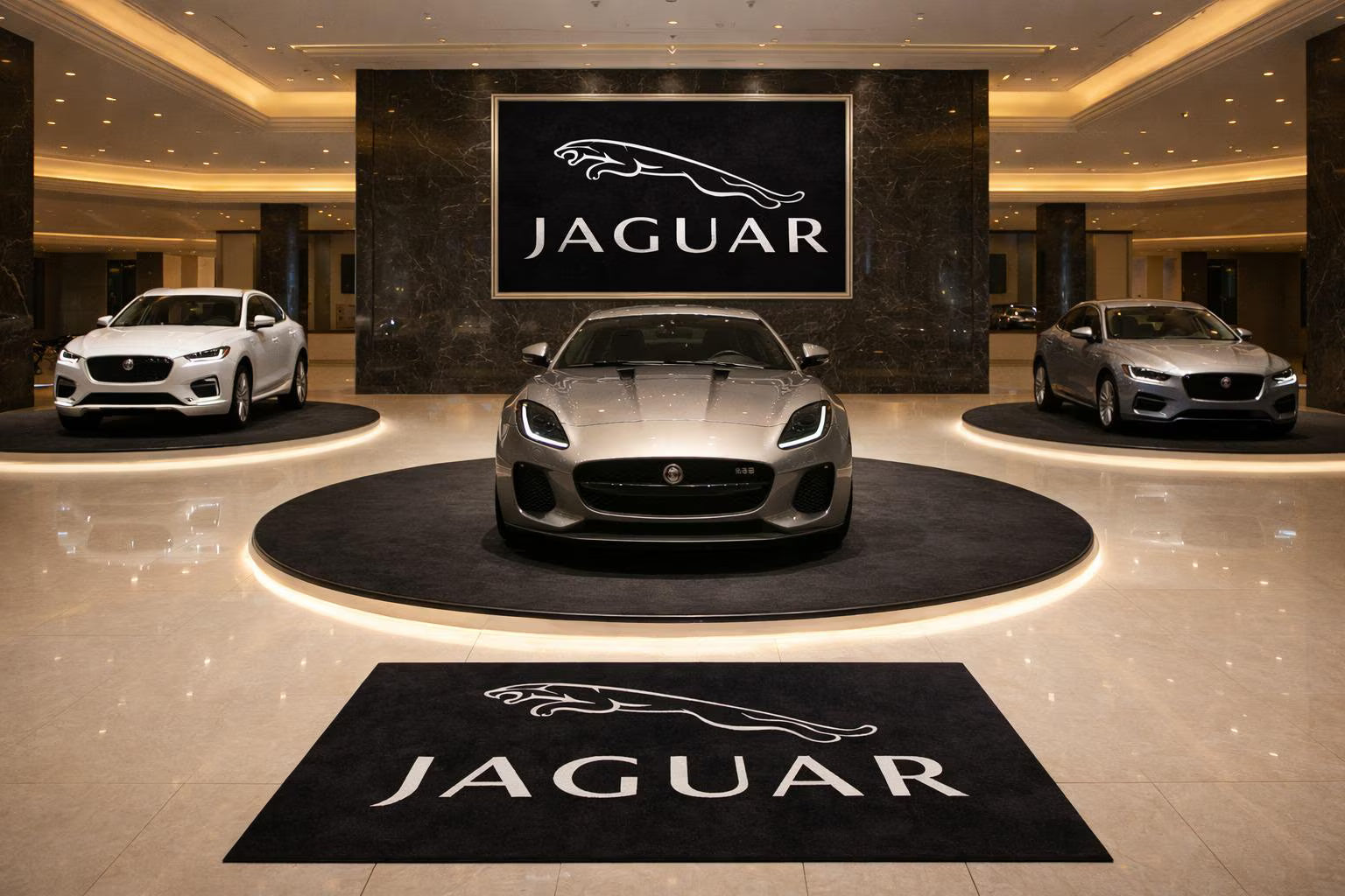 Jaguar Luxury Logo Rug and Display Mat Garage, Home, Office, Showroom Floor Decor, 60x87 in / 150x220 cm