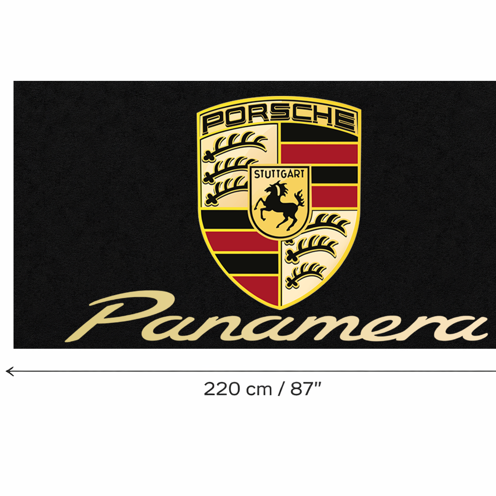 Porsche Panamera Luxury Logo Rug and Display Mat Garage, Home, Office, Showroom Floor Decor, 60x87 in / 150x220 cm