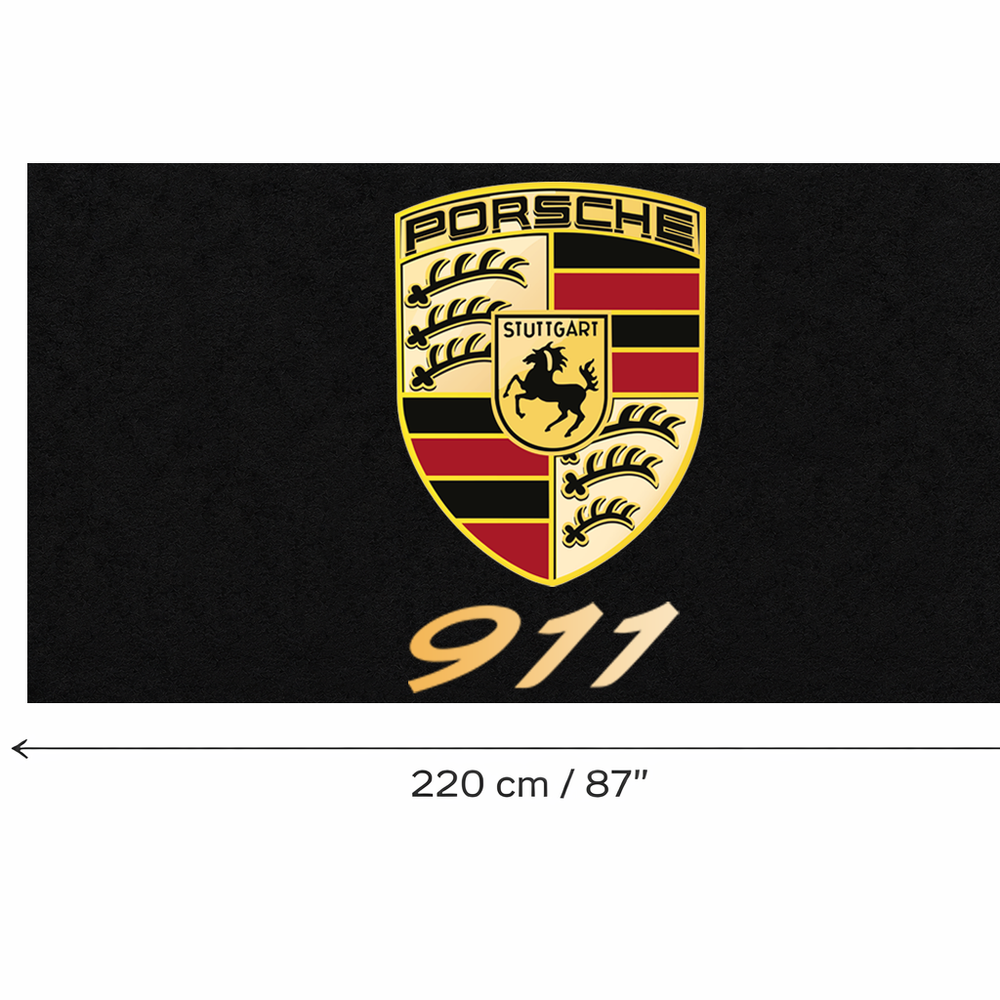 Porsche 911 Luxury Logo Rug and Display Mat Garage, Home, Office, Showroom Floor Decor, 60x87 in / 150x220 cm