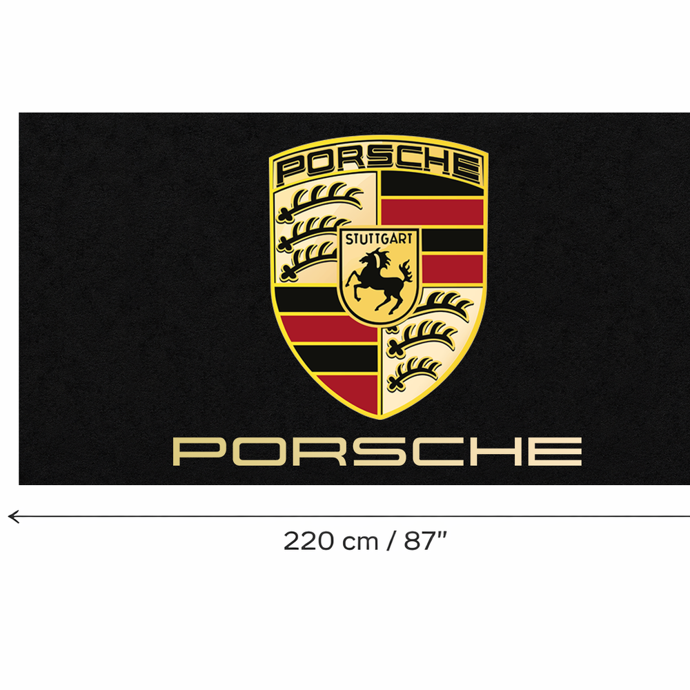 Porsche Luxury Logo Rug and Display Mat Garage, Home, Office, Showroom Floor Decor, 60x87 in / 150x220 cm